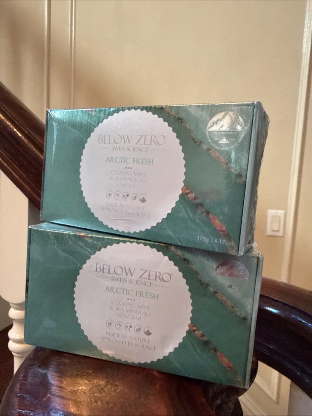 Below Zero Artic Fresh Mint Sea Minerals  Soap Bars X2 New SEALED! MSRP $50